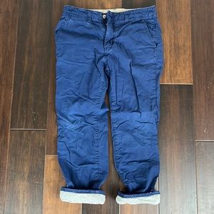 GUC Gap kids jersey lined navy chino pants, boys size 8 husky